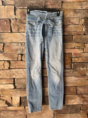 7 For All Mankind Light Blue High-Rise Tie-Waist Women's Jeans